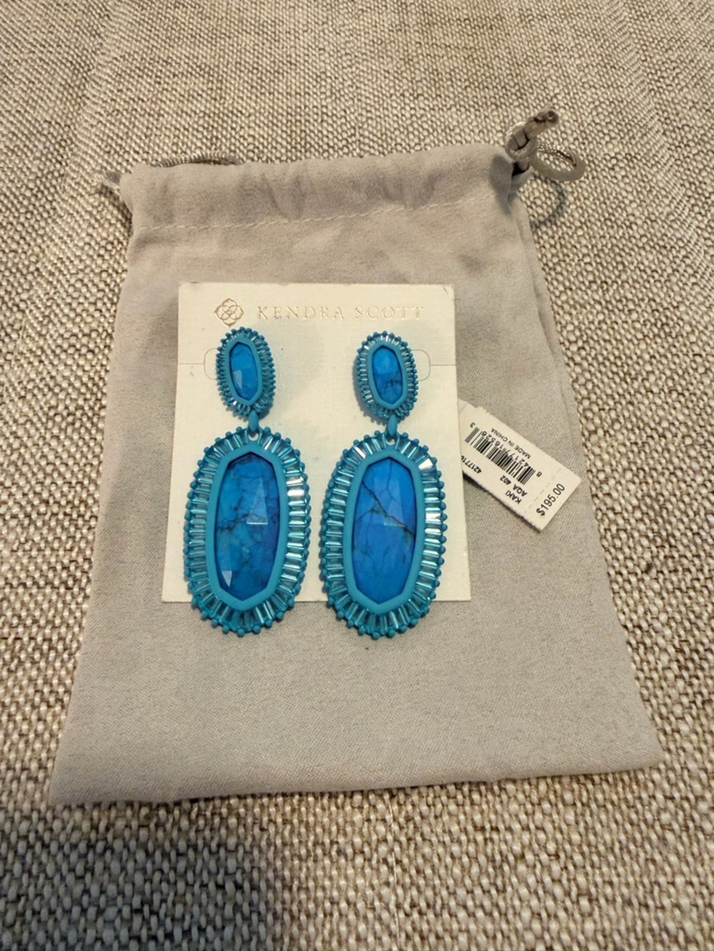 Kendra Scott Turquoise Blue Khaki Earrings